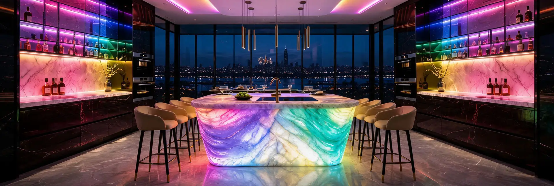 RGB+IC+CCT LED Light Sheet Panel for Illuminated Countertops, Translucent Walls & Stretch Ceilings