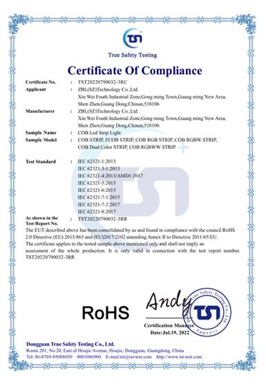 COB ROHS Certification