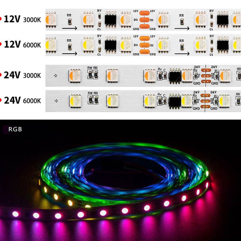 TM1814B RGBW LED Strip 4-in-1 External IC 5050 DC12V/DC24V - 2