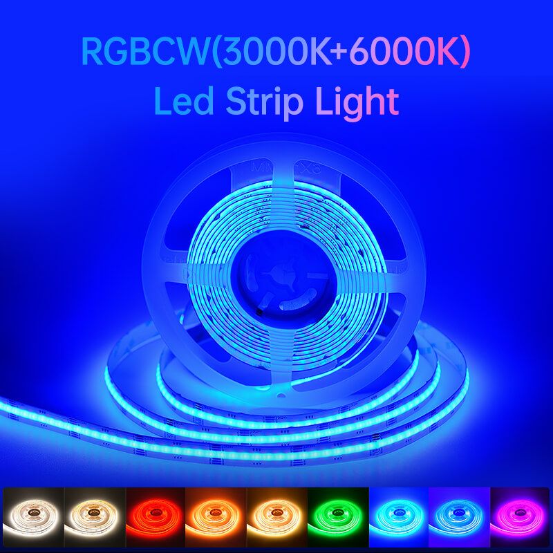 RGBCW COB LED Strip 840LEDs/M 5-in-1 12mm DC24V - 6