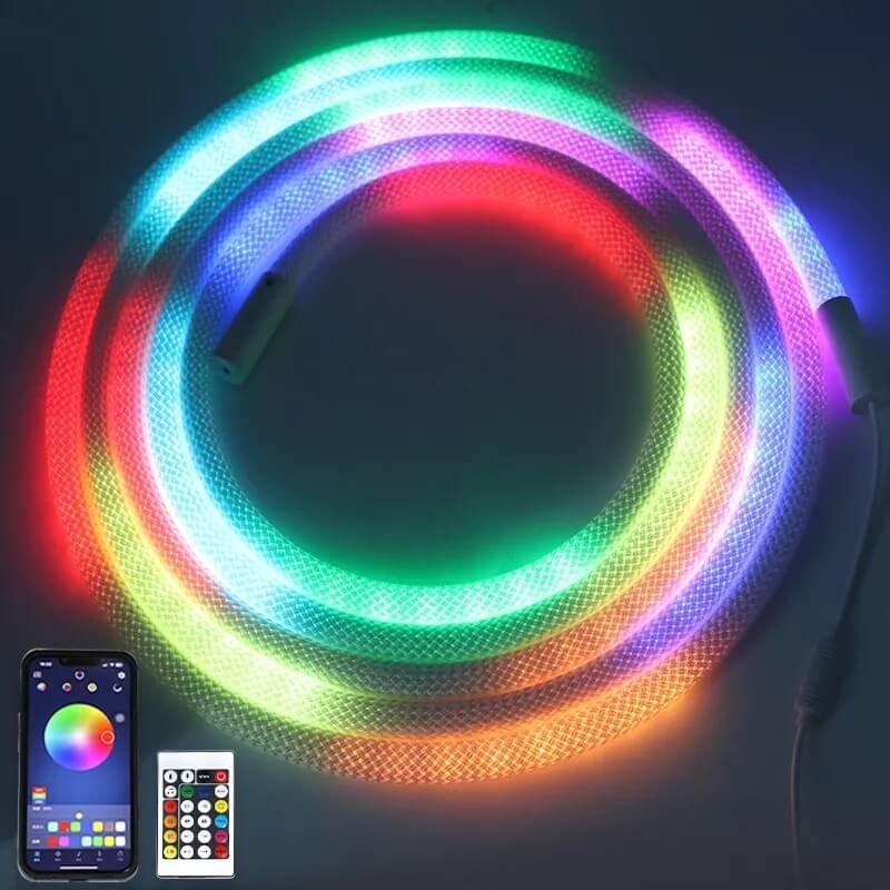 360 Degree Round Reticulate Pattern Neon LED Strip 50Leds/m Smart RGB+IC IP67 - 4