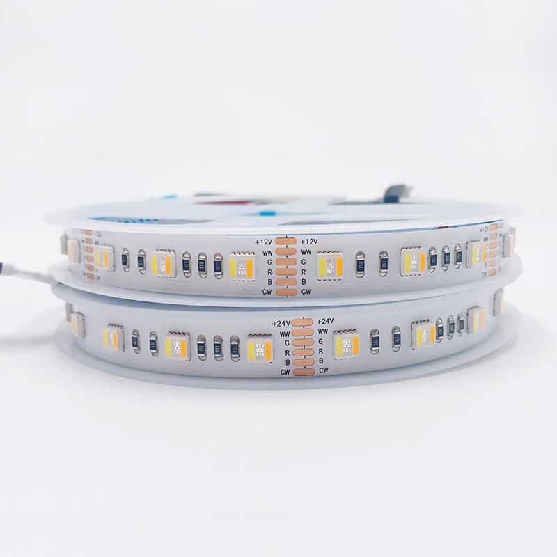 RGBCW 5-in-1 LED Strip Light – Dual White & RGB Color Changing Ambient Lighting