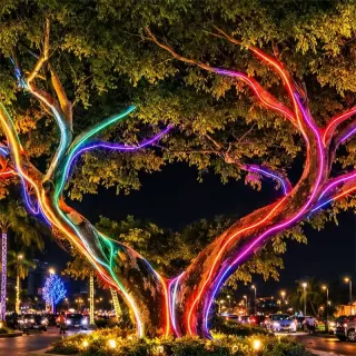 360° RGBIC Tree Lighting LED Strip | Waterproof Silicone Neon Flex for Landscape & Architectural Projects - 6