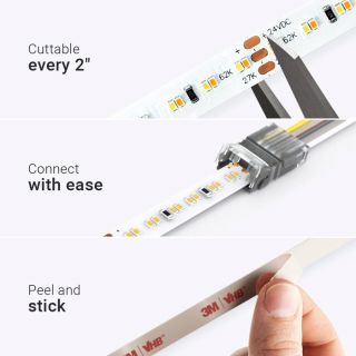 SMD2216 LED Strip DC24V 140LEDs/m 2700K-6200K CRI97+ - 3